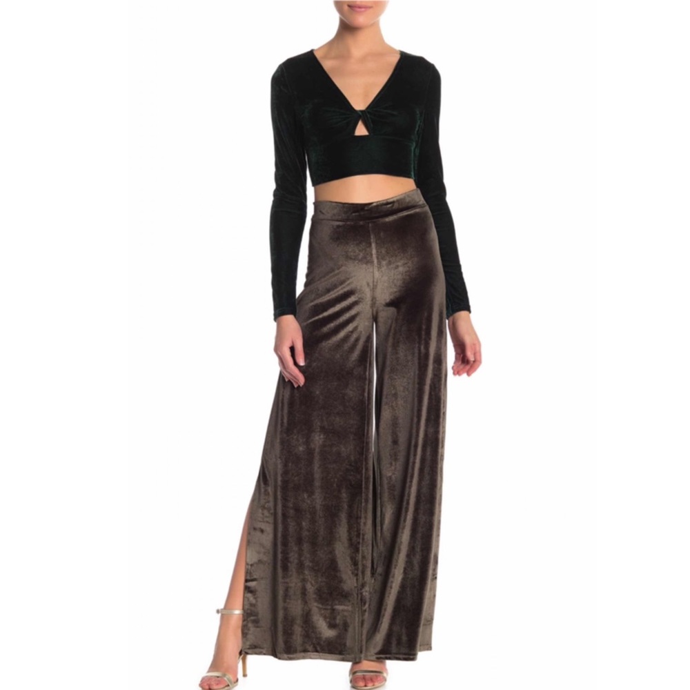 Lush Life Slit Velvet Pants
